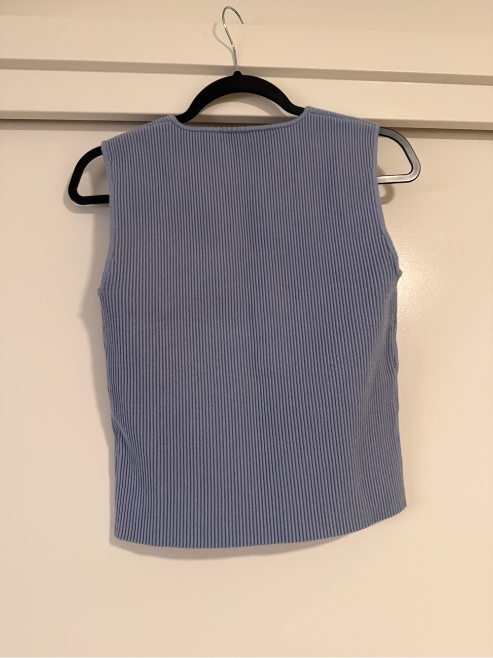Leith Ribbed Square-Neck Tank Top - Light Blue - Picture 2 of 4